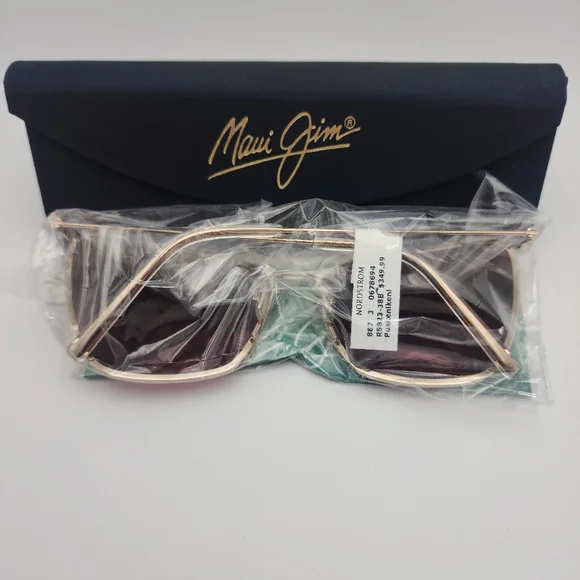 NWT Ladies Maui Jim PUAKENIKENI Shiny Gold POLARIZED Rose Sunglasses ?️ NWT Ladies Maui Jim PUAKENIKENI Shiny Gold POLARIZED Rose  main image 4